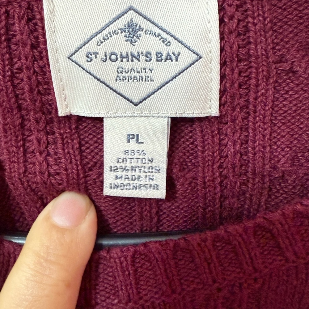 St. John's Bay Cable Knit Sweater - Deep Burgundy - Picture 5 of 6